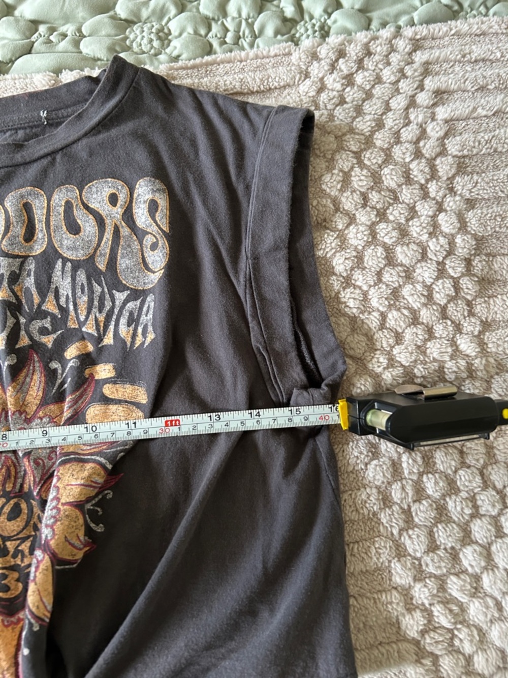 The Doors Graphic Tie-Front Crop Tee - Black with Gold & Pink Print - Picture 5 of 8